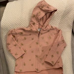 Zara Baby pink zip up hoodie with golden details